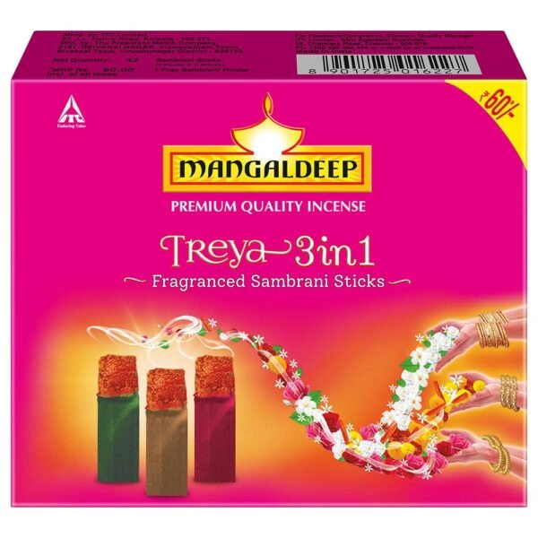 Mangaldeep Treya 3in1 Sambrani sticks 18 Pcs