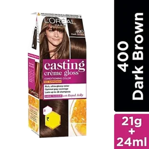 Loreal Casting Creme Gloss Conditioning Hair Color 400 Dark Brown 21g+24ml