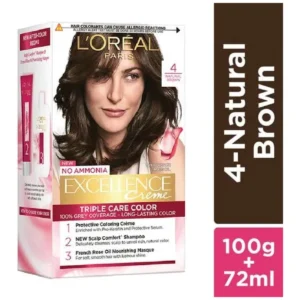 Loreal Paris Excellence Hair Color 4 Natural Brown 100g+72ml
