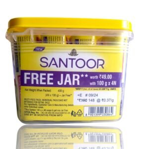Santoor Gram Flour & Sandal Smooth Skin 400g (4N-100g)+Jar Free**