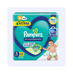 Pampers All Round Protection Diapers Small (S) 52 Pants 4-8 kg