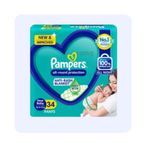 Pampers Diapers New Baby Upto 5 kg (34 Pants)