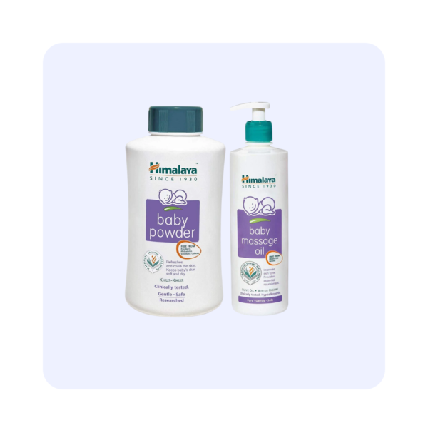 Himalaya Baby Powder,100g With Free Baby Massage Oil Coconut 200ml