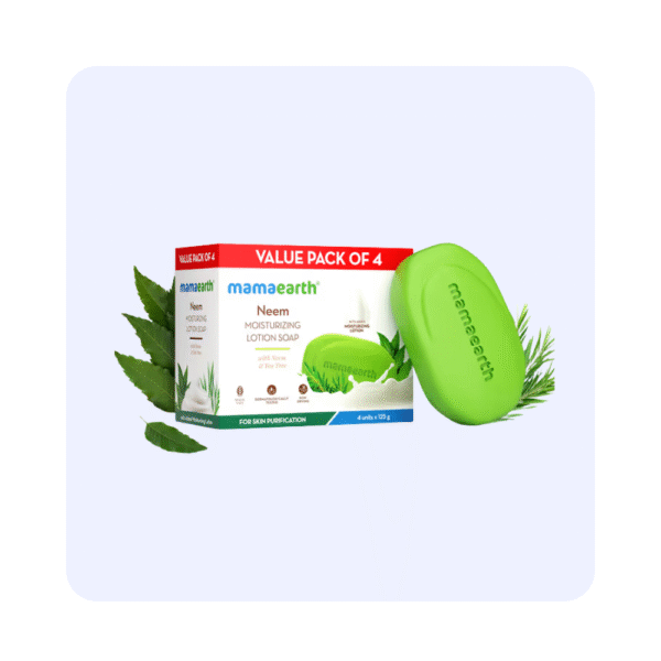 Mamaearth Neem Moisturizing Lotion Soap Buy 4 Get 1 Free (each 125g)