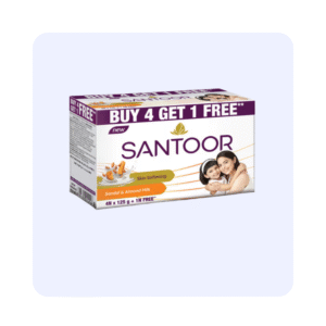 Santoor Skin Softening Sandal & Almond Milk Buy 4 Get 1 Free Each 125g