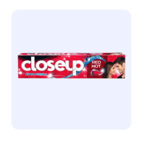 Closeup Tooth paste Everfresh red hot gel