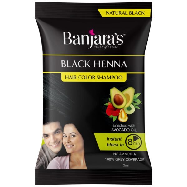 Banjaras Black Henna Shampoo Hair Color Natural Black