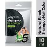 Godrej Selfie Shampoo hair Color Natural Black  18 ML