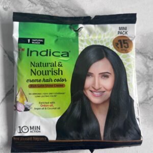 Indica Natural & Nourish Creme Hair Color Natural Black 1 (12g+12ml)