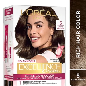 Loreal Paris Excellence Hair Color 5 Light Brown 100g+72ml