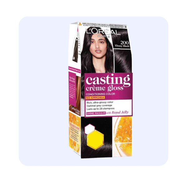 Loreal Casting Creme Gloss Conditioning Hair Color 200 Ebony Black 87.5g+72ml
