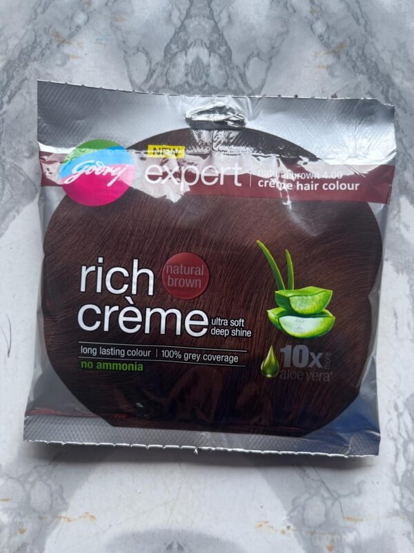 Godrej expert Natural Brown 4.00 Creme Hair Color 20g + 20 ML