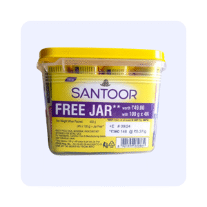 Santoor Gram Flour & Sandal Smooth Skin 400g (4N-100g)+Jar Free**