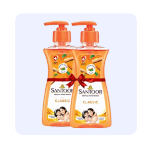 Santoor Sandalwood & Tulsi Pump Bottle (Pack Of 2) Hand Wash Pump Dispenser 200ml