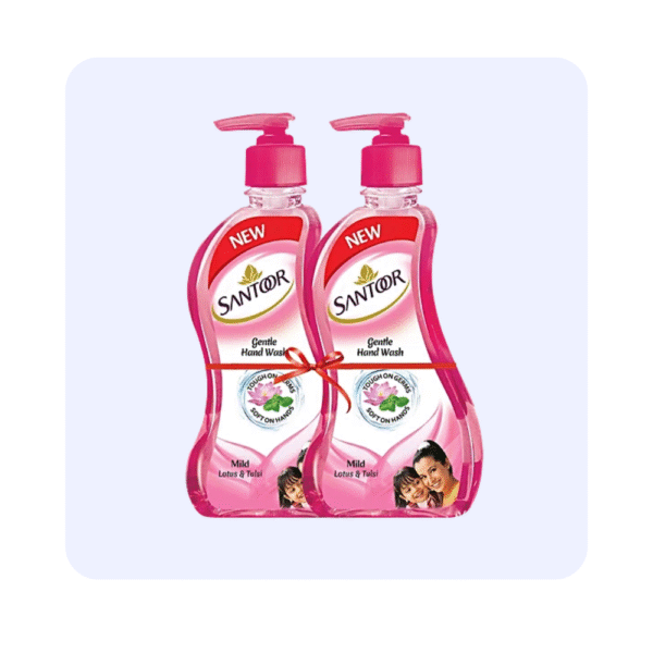 Santoor Lotus & Tulsi Pump Bottle (Pack Of 2) Hand Wash Pump Dispenser 200ml