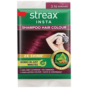 Streax Insta Shampoo Hair Color 3.16 Burgundy  15g+15ml