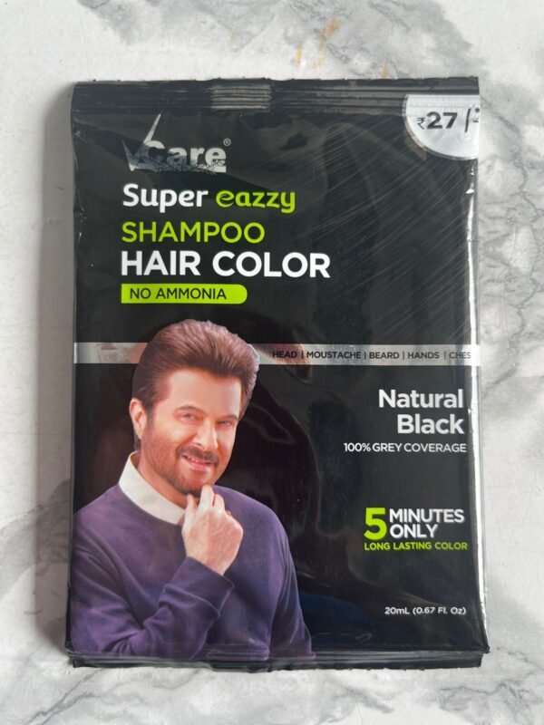 Vcare Super Eazzy Shampoo Hair Color 20 ML Natural Black