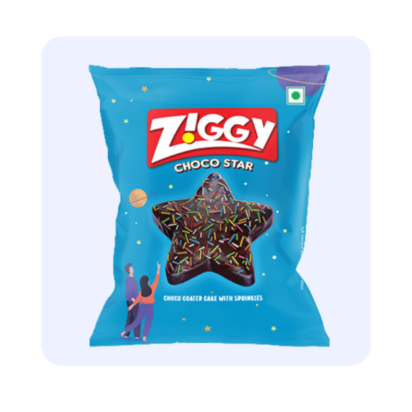 Ziggy Choco Star cake with sprinkles 44 Grams