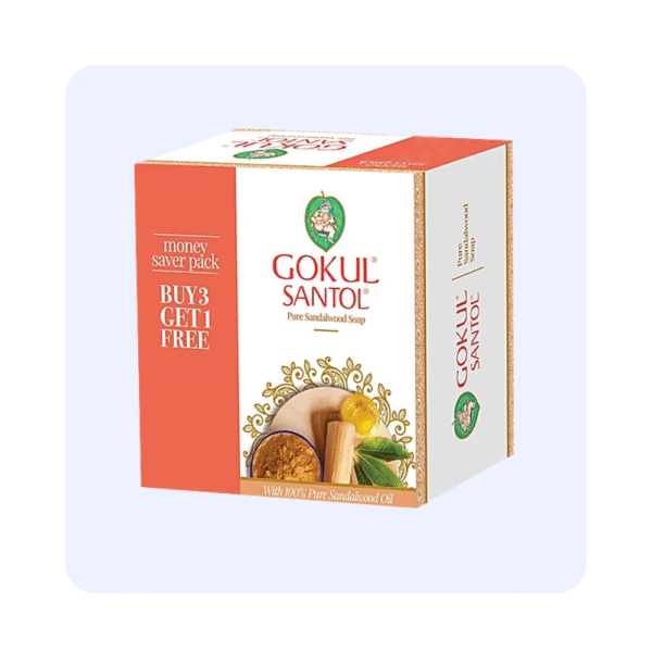 Gokul Santol Pure Sandalwood Soap Buy 3 Get 1 Free (each 100g)