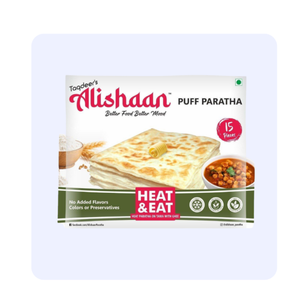 Alishaan Heat & Eat Puff Paratha 900g (15P)