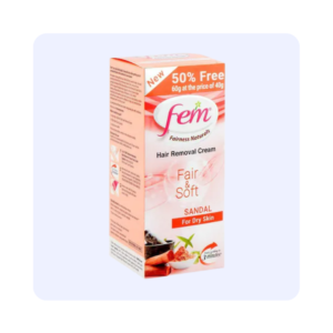 Fem Hair Removal Cream Fair & Soft Sandal For Dry Skin 60g