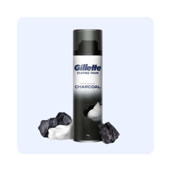 Gillette Charcoal Shaving Foam 196g