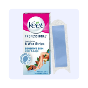Veet Professional Waxing Strips Kit For Sensitivve Skin Body & Legs 8 strips