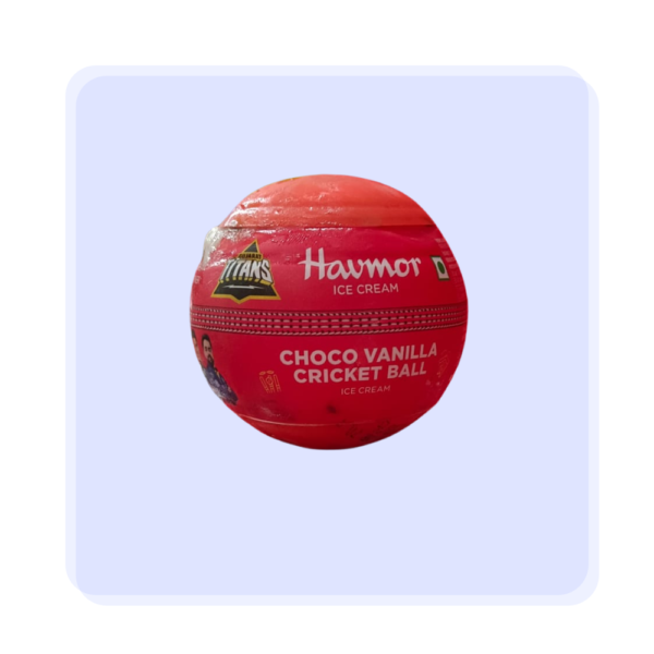 Havmor Choco Vanilla Cricket Ball Ice Cream 110ml-Red