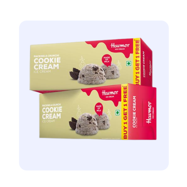 Havmor Cookie Cream  Family Pack 700ml Buy 1 get 1