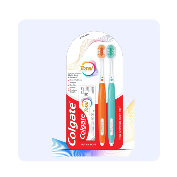 Colgate Total Ultra Soft Tooth Brush pack of 2