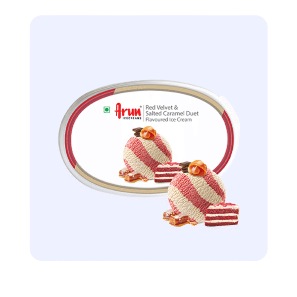 Arun Red Velvet & Salted Caramel Duet flavored ice cream 550g/1L