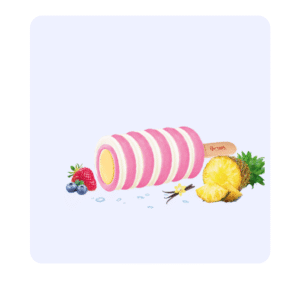 Arun Spiral ice cream pineapple & vanilla with wildberry flavored ice cream